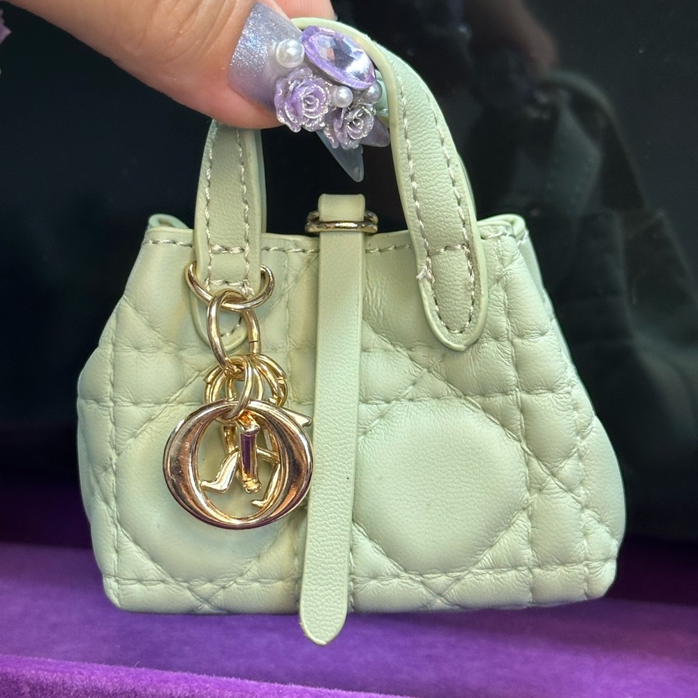 Mini Quilted Purse Charm | Sage Green | Exact Ite